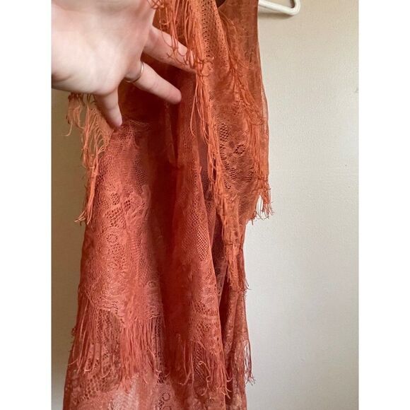 Lush womens rust layered fringe dress XS - Picture 5 of 16
